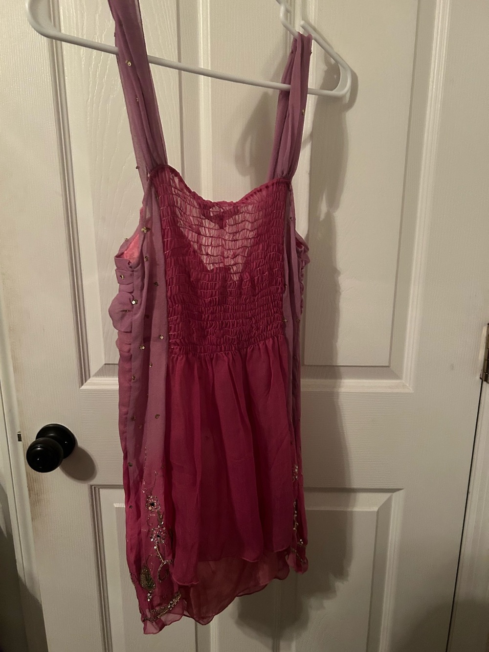 Y2K Hale Bob Womens Silk Beaded Embellished Cami Tank Top Pink Fuscia M NEW NWT - Picture 2 of 3